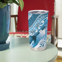 Personalised New Zealand Aotearoa Darts Masters Tumbler Cup Maori Art Tattoo with Tribal Dart Symbol Blue - Polynesian Pride