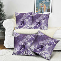 Personalised New Zealand Aotearoa Darts Masters Pillow Cover Maori Art Tattoo with Tribal Dart Symbol Purple - Polynesian Pride