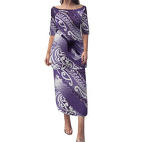 Personalised New Zealand Aotearoa Darts Masters Puletasi Maori Art Tattoo with Tribal Dart Symbol Purple - Polynesian Pride