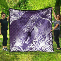 Personalised New Zealand Aotearoa Darts Masters Quilt Maori Art Tattoo with Tribal Dart Symbol Purple - Polynesian Pride