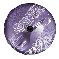 Personalised New Zealand Aotearoa Darts Masters Spare Tire Cover Maori Art Tattoo with Tribal Dart Symbol Purple - Polynesian Pride