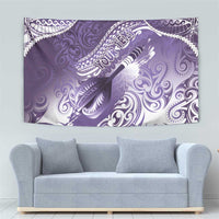 Personalised New Zealand Aotearoa Darts Masters Tapestry Maori Art Tattoo with Tribal Dart Symbol Purple - Polynesian Pride
