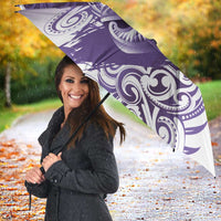 Personalised New Zealand Aotearoa Darts Masters Umbrella Maori Art Tattoo with Tribal Dart Symbol Purple - Polynesian Pride