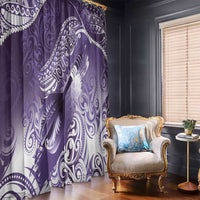 Personalised New Zealand Aotearoa Darts Masters Window Curtain Maori Art Tattoo with Tribal Dart Symbol Purple - Polynesian Pride