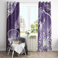 Personalised New Zealand Aotearoa Darts Masters Window Curtain Maori Art Tattoo with Tribal Dart Symbol Purple - Polynesian Pride
