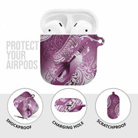 Personalised New Zealand Aotearoa Darts Masters AirPods Case Maori Art Tattoo with Tribal Dart Symbol Pink - Polynesian Pride