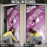 Personalised New Zealand Aotearoa Darts Masters Door Cover Maori Art Tattoo with Tribal Dart Symbol Pink - Polynesian Pride