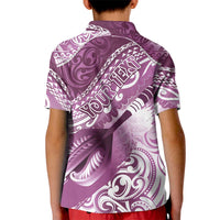 Personalised New Zealand Aotearoa Darts Masters Kid Polo Shirt Maori Art Tattoo with Tribal Dart Symbol Pink - Polynesian Pride