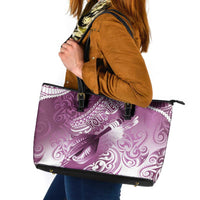 Personalised New Zealand Aotearoa Darts Masters Leather Tote Bag Maori Art Tattoo with Tribal Dart Symbol Pink - Polynesian Pride