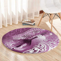 Personalised New Zealand Aotearoa Darts Masters Round Carpet Maori Art Tattoo with Tribal Dart Symbol Pink - Polynesian Pride