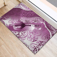 Personalised New Zealand Aotearoa Darts Masters Rubber Doormat Maori Art Tattoo with Tribal Dart Symbol Pink - Polynesian Pride