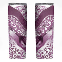 Personalised New Zealand Aotearoa Darts Masters Skinny Tumbler Maori Art Tattoo with Tribal Dart Symbol Pink - Polynesian Pride