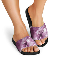 Personalised New Zealand Aotearoa Darts Masters Slide Sandals Maori Art Tattoo with Tribal Dart Symbol Pink - Polynesian Pride