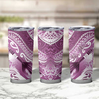 Personalised New Zealand Aotearoa Darts Masters Tumbler Cup Maori Art Tattoo with Tribal Dart Symbol Pink - Polynesian Pride