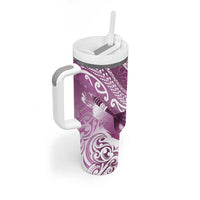 Personalised New Zealand Aotearoa Darts Masters Tumbler With Handle Maori Art Tattoo with Tribal Dart Symbol Pink - Polynesian Pride