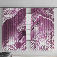 Personalised New Zealand Aotearoa Darts Masters Window Curtain Maori Art Tattoo with Tribal Dart Symbol Pink - Polynesian Pride