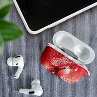 Personalised New Zealand Aotearoa Darts Masters AirPods Case Maori Art Tattoo with Tribal Dart Symbol Red - Polynesian Pride