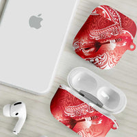 Personalised New Zealand Aotearoa Darts Masters AirPods Case Maori Art Tattoo with Tribal Dart Symbol Red LT03 - Polynesian Pride