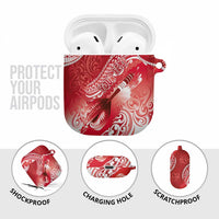 Personalised New Zealand Aotearoa Darts Masters AirPods Case Maori Art Tattoo with Tribal Dart Symbol Red LT03 - Polynesian Pride