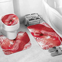 Personalised New Zealand Aotearoa Darts Masters Bathroom Set Maori Art Tattoo with Tribal Dart Symbol Red - Polynesian Pride