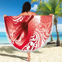 Personalised New Zealand Aotearoa Darts Masters Beach Blanket Maori Art Tattoo with Tribal Dart Symbol Red - Polynesian Pride