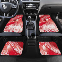 Personalised New Zealand Aotearoa Darts Masters Car Mats Maori Art Tattoo with Tribal Dart Symbol Red - Polynesian Pride