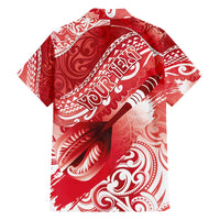 Personalised New Zealand Aotearoa Darts Masters Family Matching Tank Maxi Dress and Hawaiian Shirt Maori Art Tattoo with Tribal Dart Symbol Red - Polynesian Pride