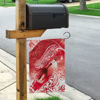 Personalised New Zealand Aotearoa Darts Masters Garden Flag Maori Art Tattoo with Tribal Dart Symbol Red - Polynesian Pride