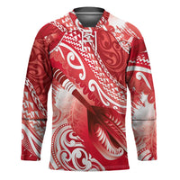 Personalised New Zealand Aotearoa Darts Masters Hockey Jersey Maori Art Tattoo with Tribal Dart Symbol Red LT03 Unisex Red - Polynesian Pride