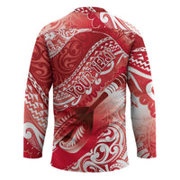 Personalised New Zealand Aotearoa Darts Masters Hockey Jersey Maori Art Tattoo with Tribal Dart Symbol Red LT03 - Polynesian Pride