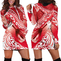 Personalised New Zealand Aotearoa Darts Masters Hoodie Dress Maori Art Tattoo with Tribal Dart Symbol Red LT03 - Polynesian Pride