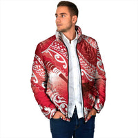 Personalised New Zealand Aotearoa Darts Masters Padded Jacket Maori Art Tattoo with Tribal Dart Symbol Red - Polynesian Pride