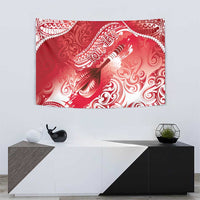 Personalised New Zealand Aotearoa Darts Masters Tapestry Maori Art Tattoo with Tribal Dart Symbol Red - Polynesian Pride