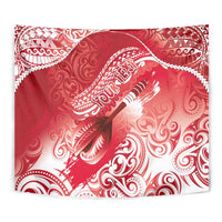 Personalised New Zealand Aotearoa Darts Masters Tapestry Maori Art Tattoo with Tribal Dart Symbol Red - Polynesian Pride