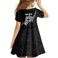 Custom New Zealand World Cup 2023 Family Matching Off Shoulder Short Dress and Hawaiian Shirt Aotearoa Champion Rugby with Silver Fern Maori Ethnic Pattern LT03 - Polynesian Pride