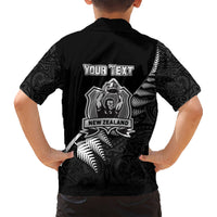 Custom New Zealand World Cup 2023 Kid Hawaiian Shirt Aotearoa Champion Rugby with Silver Fern Maori Ethnic Pattern LT03 - Polynesian Pride