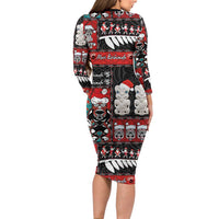 New Zealand Christmas Family Matching Long Sleeve Bodycon Dress and Hawaiian Shirt Maori Christmas Spirit - Meri Kirihimete LT03 - Polynesian Pride