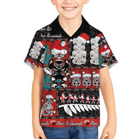 New Zealand Christmas Family Matching Long Sleeve Bodycon Dress and Hawaiian Shirt Maori Christmas Spirit - Meri Kirihimete LT03 Son's Shirt Black - Polynesian Pride