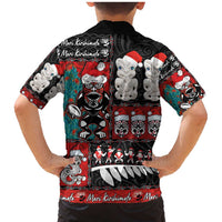 New Zealand Christmas Family Matching Mermaid Dress and Hawaiian Shirt Maori Christmas Spirit - Meri Kirihimete LT03 - Polynesian Pride