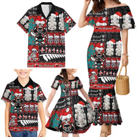 New Zealand Christmas Family Matching Mermaid Dress and Hawaiian Shirt Maori Christmas Spirit - Meri Kirihimete LT03 - Polynesian Pride