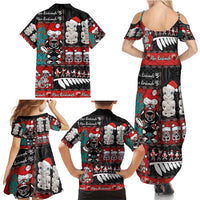 New Zealand Christmas Family Matching Summer Maxi Dress and Hawaiian Shirt Maori Christmas Spirit - Meri Kirihimete