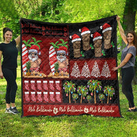 Hawaiian Christmas Quilt - Mele Kalikimaka Island Holiday Vibes - Black Red