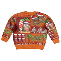 Hawaiian Christmas Kid Ugly Christmas Sweater - Mele Kalikimaka Island Holiday Vibes - Red Orange