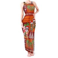 Hawaiian Christmas Tank Maxi Dress - Mele Kalikimaka Island Holiday Vibes - Red Orange