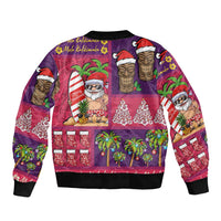 Hawaiian Christmas Bomber Jacket - Mele Kalikimaka Island Holiday Vibes - Pink Purple LT03 - Polynesian Pride