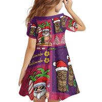 Hawaiian Christmas Family Matching Puletasi and Hawaiian Shirt - Mele Kalikimaka Island Holiday Vibes - Pink Purple LT03 - Polynesian Pride