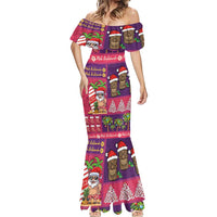 Hawaiian Christmas Mermaid Dress - Mele Kalikimaka Island Holiday Vibes - Pink Purple LT03 - Polynesian Pride