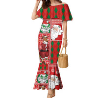 Australian Christmas Family Matching Mermaid Dress and Hawaiian Shirt - Santa Koala Kangaroo and Holiday Cheer