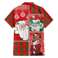 Australian Christmas Family Matching Off The Shoulder Long Sleeve Dress and Hawaiian Shirt - Santa Koala Kangaroo and Holiday Cheer LT03 - Polynesian Pride