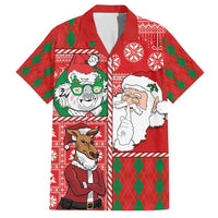 Australian Christmas Family Matching Short Sleeve Bodycon Dress and Hawaiian Shirt - Santa Koala Kangaroo and Holiday Cheer LT03 Dad's Shirt - Short Sleeve Red - Polynesian Pride